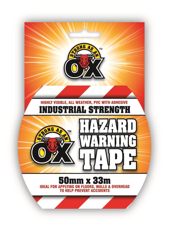 Strong As An Ox Hazard Warning Tape in Red/White From Workshop Plus