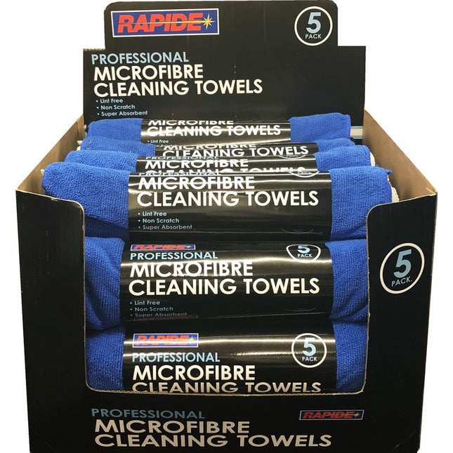 5 Pack of Microfibre Cleaning Towels From Workshop Plus