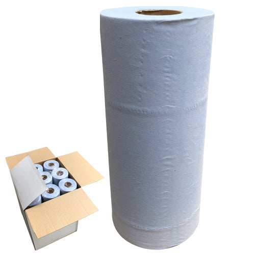2 ply 10" Blue Hygiene Couch Paper Rolls 50m x 25cm - Pack of 18