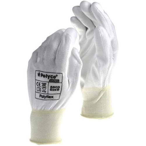 Polyco Polyflex White Gloves - Pack of 12 From Workshop Plus