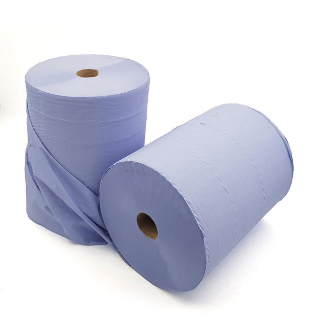Wide Blue Paper Roll 3 ply 300M x 37cm Pack of 2 by Workshop Plus