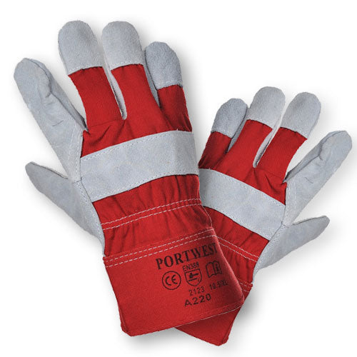 Polyco Premium Chrome Leather Rigger Gloves size L (Red)