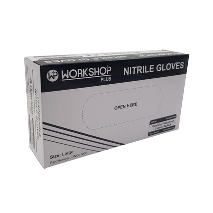 Black Nitrile Gloves - Box of 100 From Workshop Plus