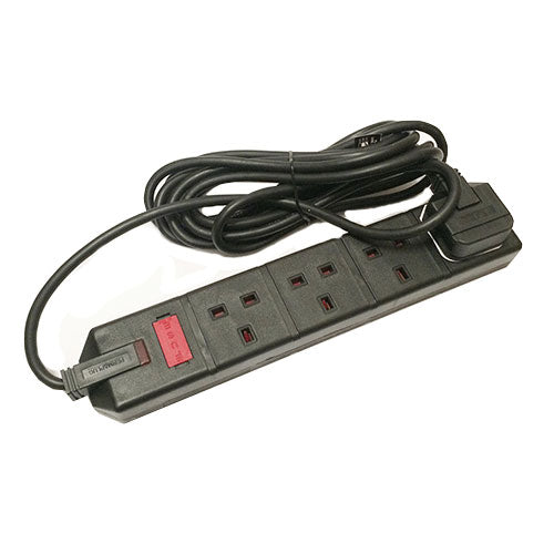 4 Plug 4M Extension Cord 13A Black From Workshop Plus