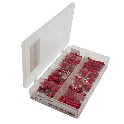 Assorted Insulated Terminals - 87 Pieces in blue or red from Workshop Plus