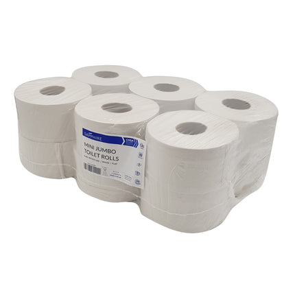 2 Ply Mini Jumbo Toilet Rolls - 12 Pieces From Workshop Plus