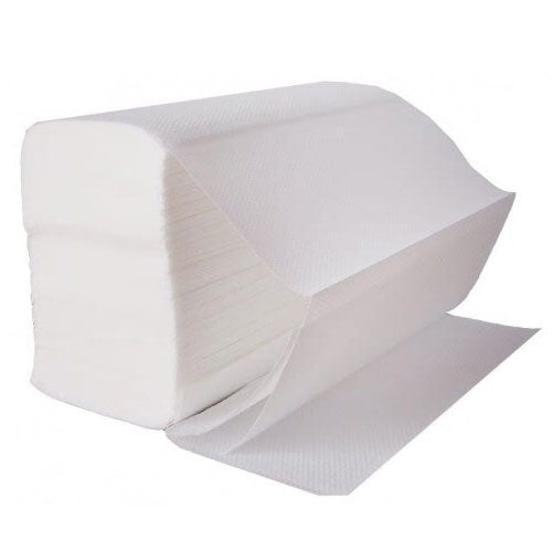 White Paper Zigzag towels - Box of 3000 (20 packs of 150) approx size 9.5x9"